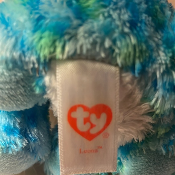 Leona the cat Beanie Boo’s Collection- small 6” tall green & blue leopard spots - Picture 7 of 9